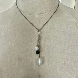 Baked Beads Glass & Mixed Bead Y-Necklace